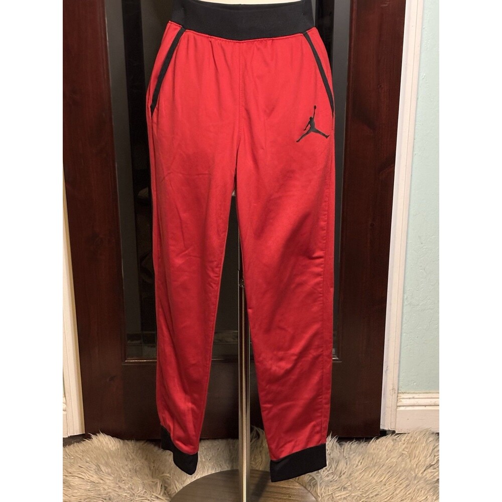 Jordan Jumpman Boys Red Joggers Pants Size Boys Large 12-13 Yrs
